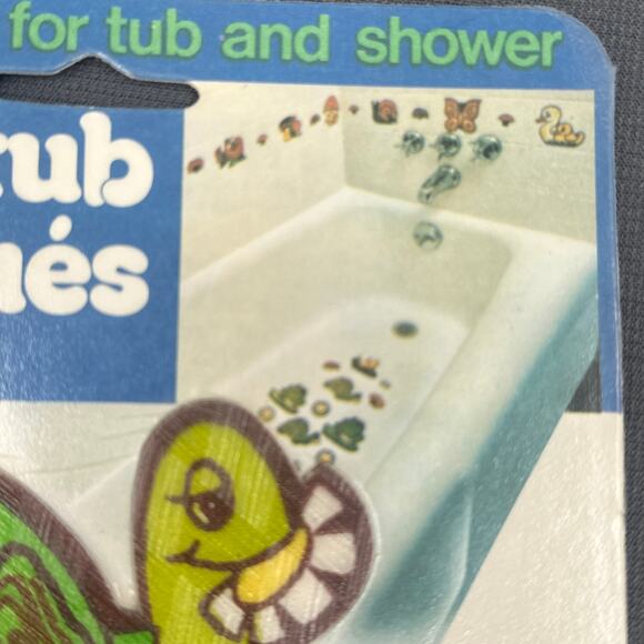 VTG 14 Rave Bathtub Appliqués Sheet Vinyl Retro Y2K Tub Safety Decals Frog Duck - Picture 9 of 16